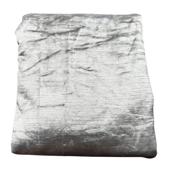 NWOT QUINCE Luster Velvet Curtain Cotton Back Light Filtering Silver 48x96” - Picture 10 of 14